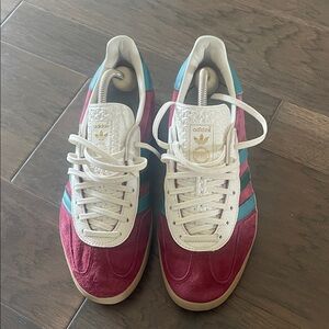 Adidas Gazelle Burgundy and Teal Sneakers